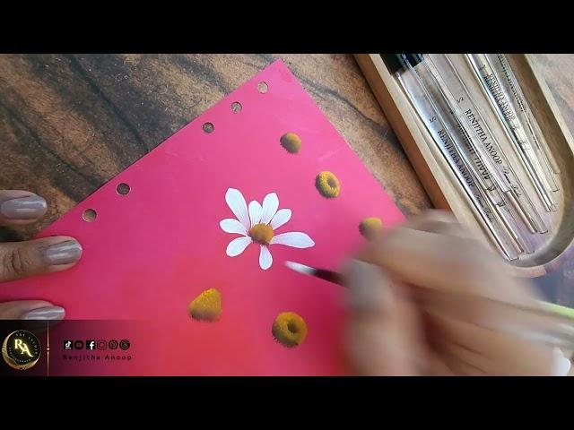 ️ SIMPLE  and easy BASICS to paint DAISY FLOWERS using my premium art brushes  Acrylic Painting