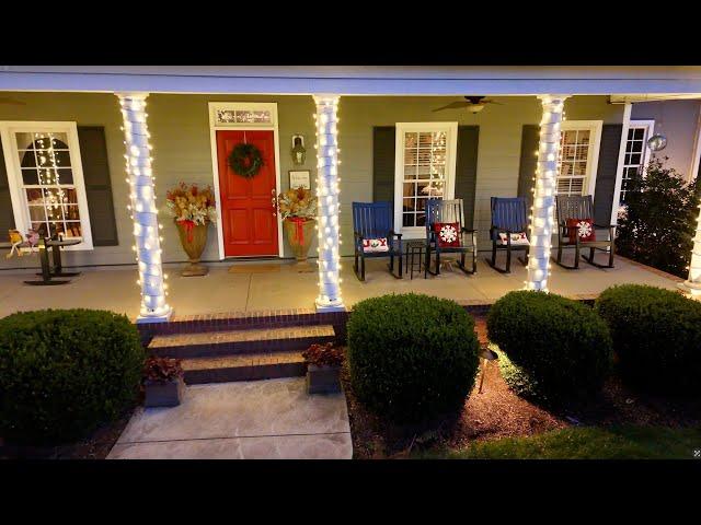 Simple Christmas Porch Decor & Light Tour