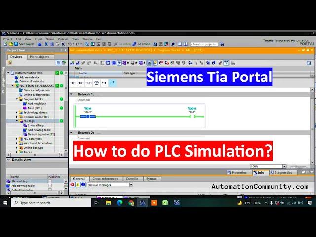 How to do PLC Simulation in Siemens Tia Portal? - Online PLC Training