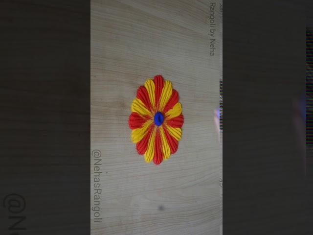 Small Easy Colour Satisfying Rangoli Design #RelaxingRangoliVideo #ShortVideo by Nehas Rangoli