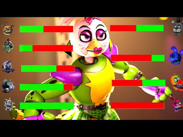 [SFM FNaF] Top 5 Security Breach vs Fight Animations WITH Healthbars