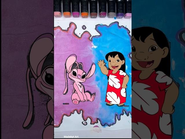 Lilo Pelekai &  angel from Disney's Acrylic Couple Artwork |#LiloStitch #AcrylicArt "Lilo & Stitch