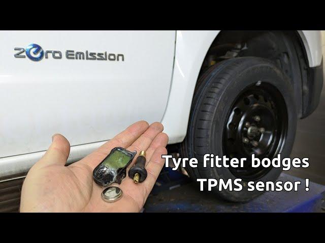 Tyre fitter bodges TPMS sensor (& getting a Nissan E-NV200 ready for resale)