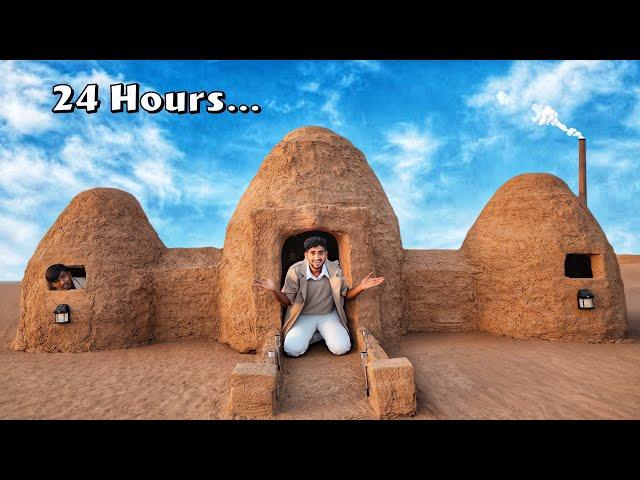 Living 24 hours in mud house challenge