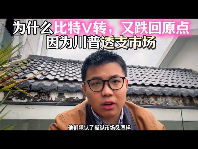 为什么比特币“V转”又跌回原点？因为川普透支市场，它儿子都承认操纵市场了，早说了