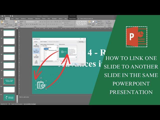 How To : Link Slide to another slide into same PowerPoint presentation