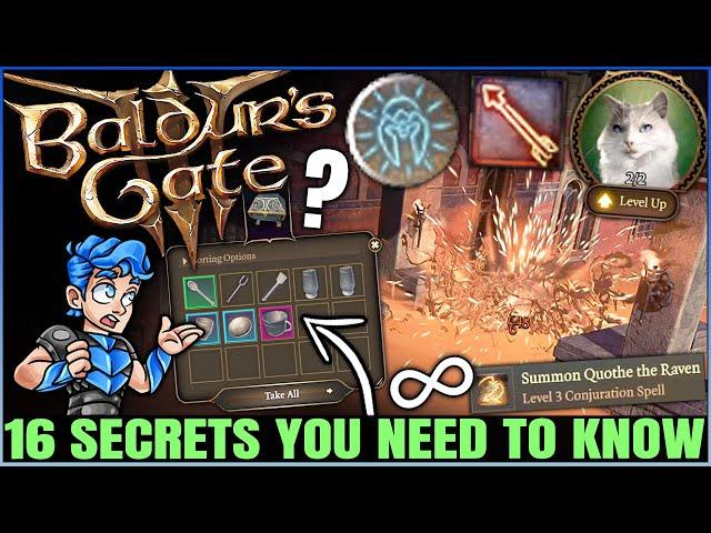 Baldur's Gate 3 - 16 Secrets & Things You Didn't Know You Could Do - GAME CHANGING Tips & Tricks!