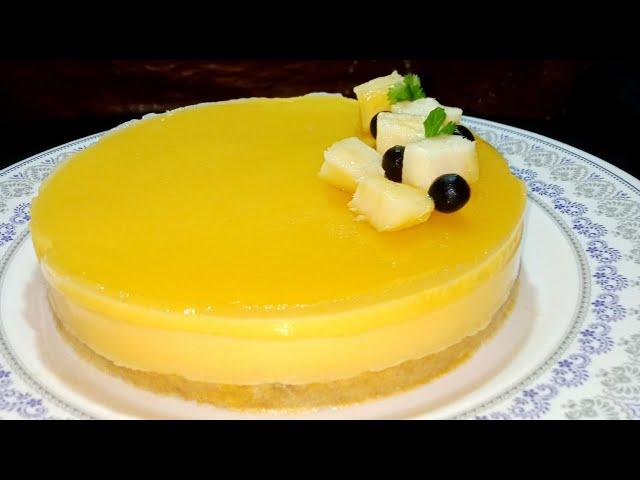 No Bake Mango Jelly Cake | My grandma really love it ️ | Easy food recipes