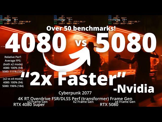 Can Nvidia math? RTX 5080 vs 4080/Super- The Ultimate Comparison!!! RT, PT, DLSS 4, FG x2 vs x4