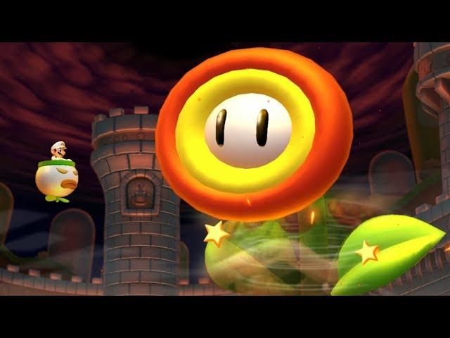 New Super Mario Bros U Deluxe - Evil Fire Flower Final Boss & Ending