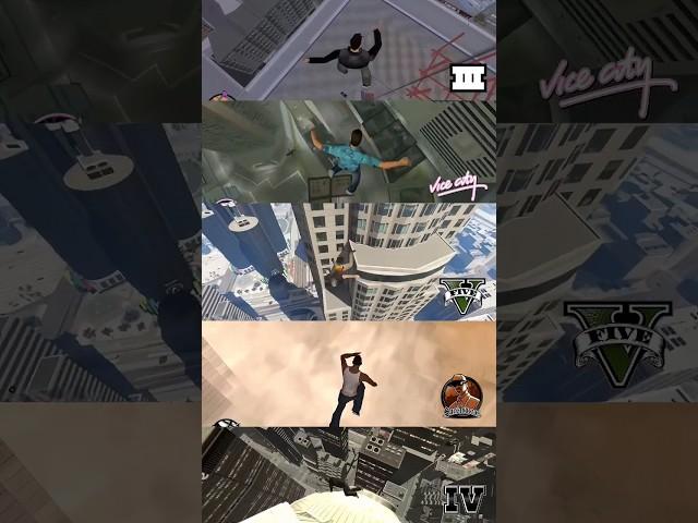 Jumping from the Buildings in GTA games  #gta #gta5 #shorts