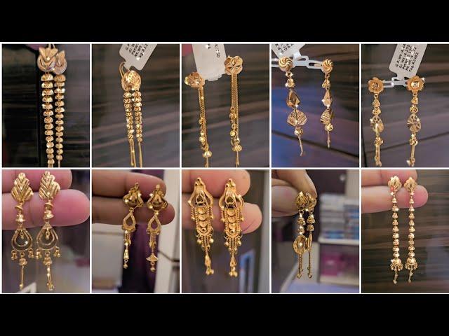 Latest sui dhaga gold earrings designs with weight and price 2024