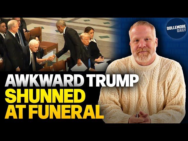 Trump IGNORED BY EVERYONE at President Carter's Funeral (except by his babysitter, Obama)