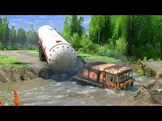 Collapsed bridges are very difficult to cross - Spintires Mudrunner