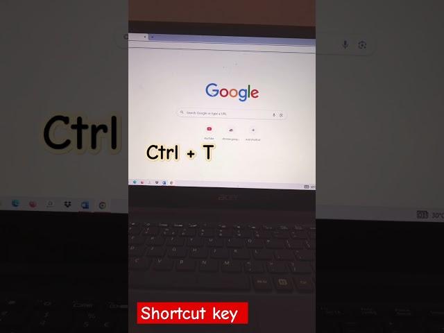 What is the shortcut key to open new tab in google chrome?