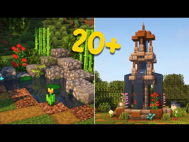 20+ Minecraft OUTDOOR Build Hacks & Designs!