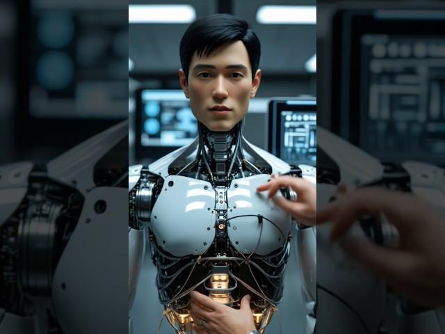 "Realistic Male Robot Brought to Life in Futuristic Lab  #Shorts"