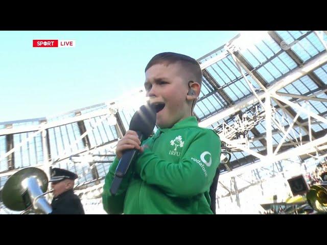 Stevie Mulrooney sings Ireland's Call at the Aviva!