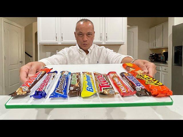  ASMR MOST POPULAR CANDY BARS (9 BARS!) AND EATING SOUNDS  FULL VIDEO  #asmr