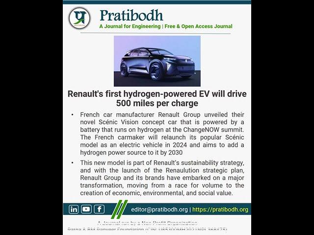 Renault's first hydrogen powered EV will drive 500 miles per charge