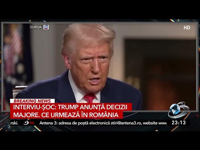 Interviu-şoc: Trump anunţă decizii majore. Ce urmează în România