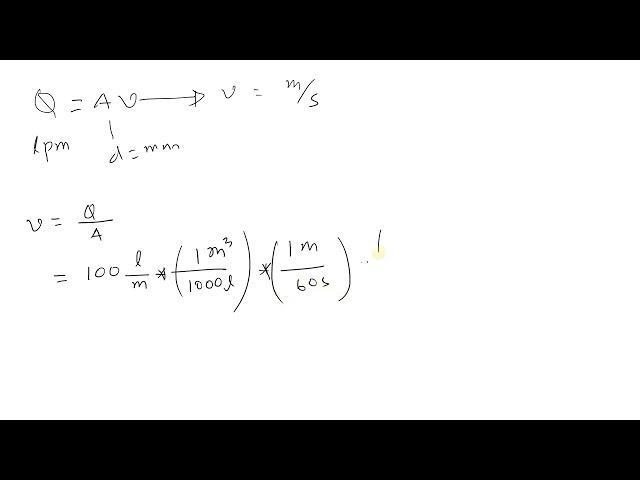 Flow Rate from Liters Per Minute to Velocity in Meters Per Second | Updated Version in Description