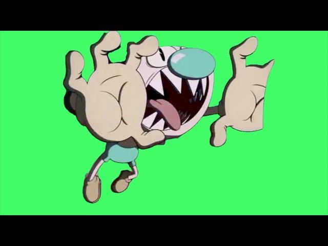 mugman jumpscare green screen (Cuphead Show)