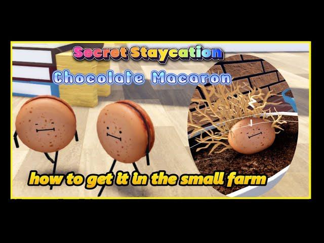 Roblox:"Secret Staycation" CHOCOLATE MACARON How to get it in the small farm (go throught the vents)