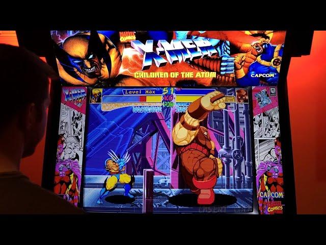 X-Men: Children of the Atom Arcade Cabinet MAME Playthrough w/ Hypermarquee