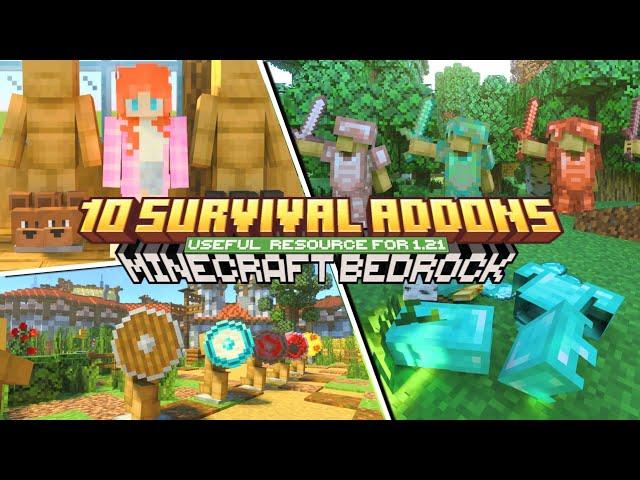 10 Minecraft Bedrock/PE 1.21 Fantastic and Useful addons for better survival experience gameplay! 