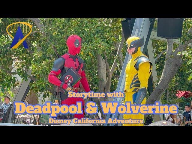 Story time with Deadpool and Wolverine at Disneyland