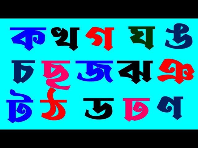 ক খ গ ঘ ঙ চ ছ জ ঝ ঞ ট ঠ ড ঢ ণ ত থ দ ধ ন প ফ ব ভ ম য র ল শ ষ স ..//Bangla Bornomala shikkha