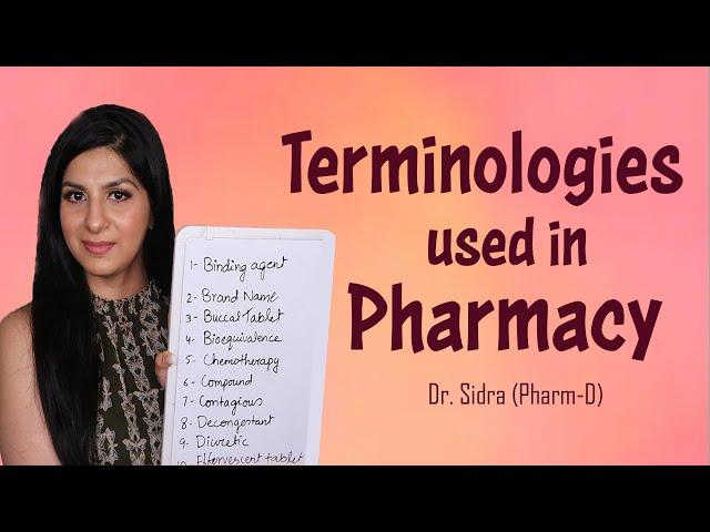 Pharmacy Terminology | Commonly used terms in pharmacy | Pharmacy technician terminology