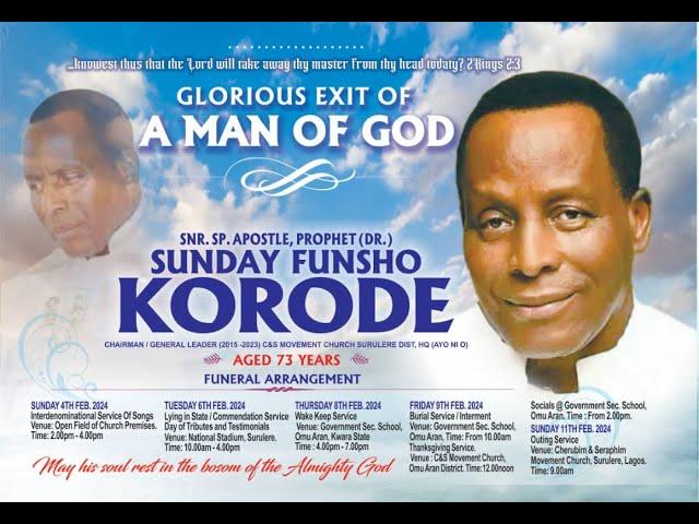 General Leader, Snr. Sp. Apos. Pro. (Dr) Sunday Funsho Korode