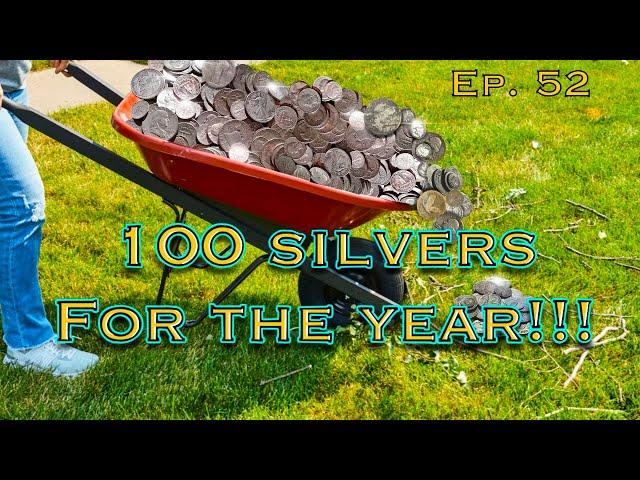 100 silver each for the year! Let’s goooo! #metaldetecting #treasurehunting #silvercoins #minelab