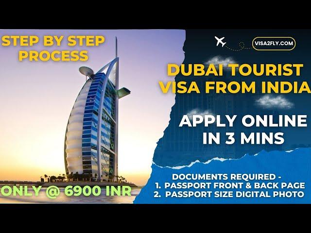 Dubai Tourist Visa from India || Apply Online in 3 minutes - Step by Step Process|| Visa2Fly