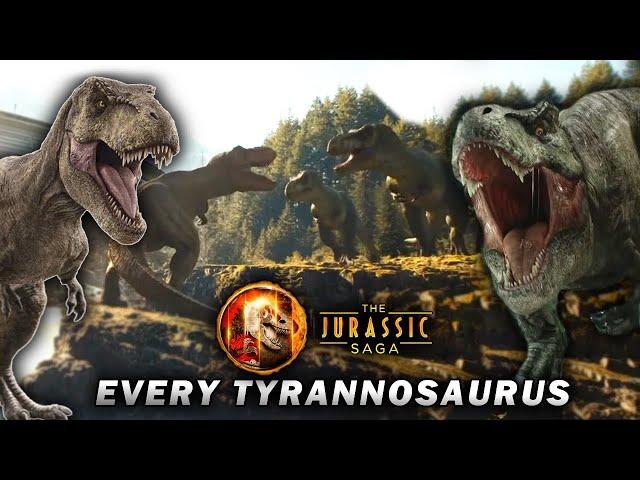 EVERY TYRANNOSAURUS REX IN THE JURASSIC SAGA! - (Movie Canon)