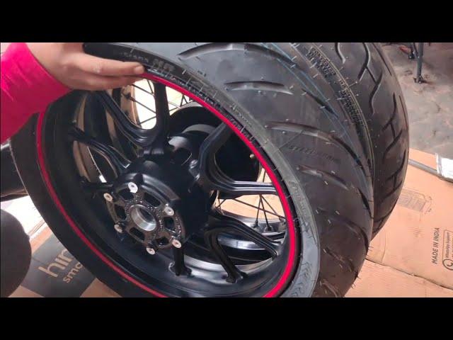 Royal Enfield Interceptor me Steel Radial tyre & alloy rim.