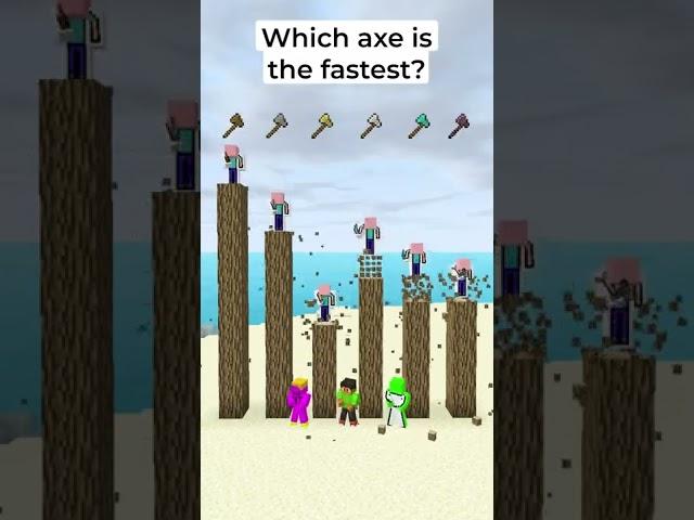 Which Minecraft Axe is the Fastest ...#shorts #minecraft