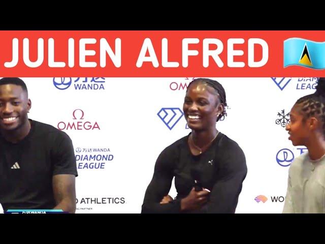 JULIEN ALFRED SPEAKS BEFORE 100M RACE ( Zurich 2024 ) 