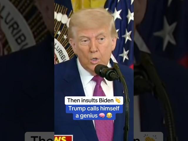 Trump calls himself a genius & then insults Biden   #trump #funny #donaldtrump #maga #lol