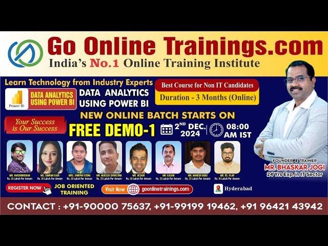 Power BI Demo Part1 - December 2nd 2024 | Bhaskar Jogi | Go Online Trainings | 90000 75637