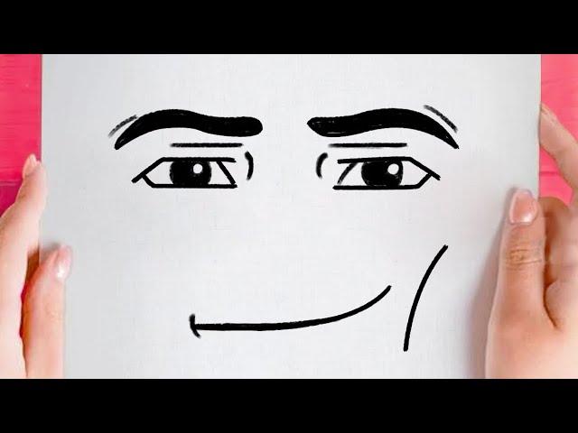 How to draw Roblox man face easy