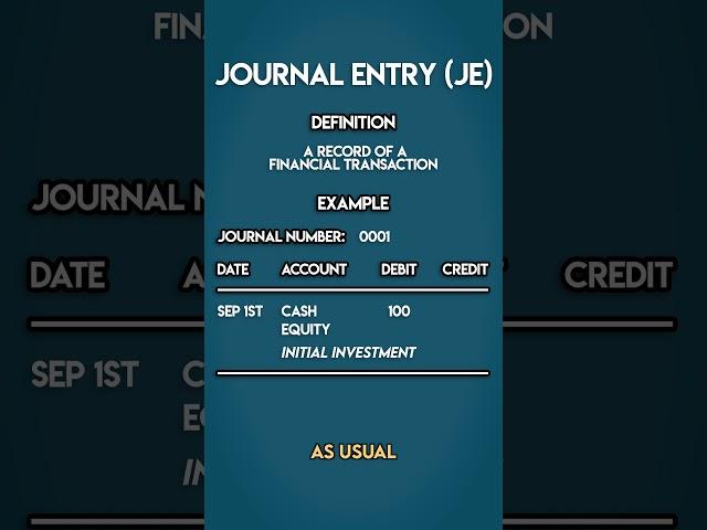 What is a JOURNAL ENTRY?