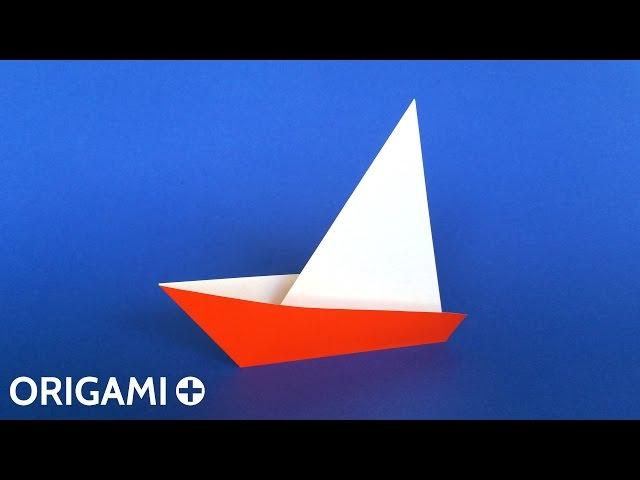 How to Make a Very Easy Origami Sailboat  Tutorial (Traditional model) Only 2 folds!