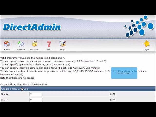 How to setup a Cron Job in DirectAdmin