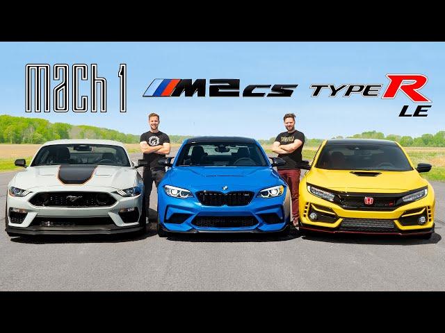 2021 Mustang Mach 1 vs BMW M2 CS vs Honda Civic Type R LE // Battle Of The Special Editions