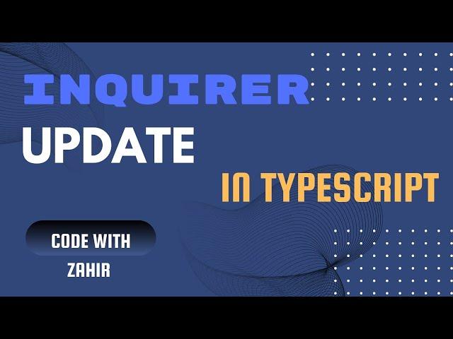 Important Inquirer Package Update & Error Solution | NodeJS | TypeScript