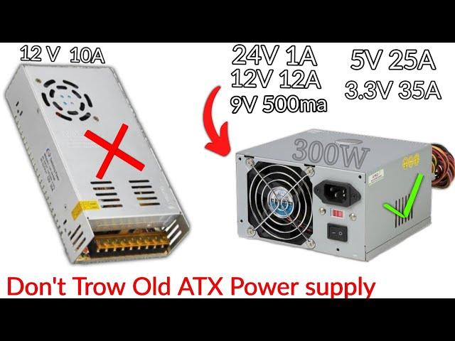 Use Old ATX Power Supply To Get 24V 12V 9V 5V 3.3V | 300W