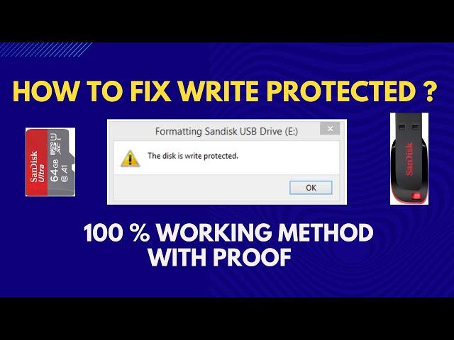 Fix Write Protected Pen Drive &  Memory Card | 100 % Working New Method